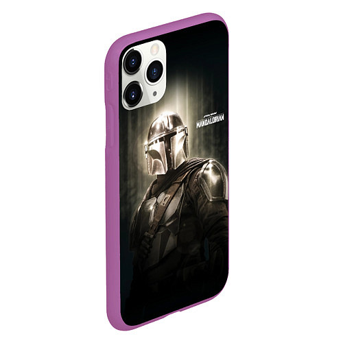 Чехол iPhone 11 Pro матовый Din Djarin - The Mandalorian / 3D-Фиолетовый – фото 2