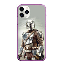 Чехол iPhone 11 Pro матовый The Mandalorian - Din Djarin, цвет: 3D-фиолетовый