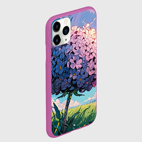 Чехол iPhone 11 Pro матовый Аниме цветок / 3D-Фиолетовый – фото 2
