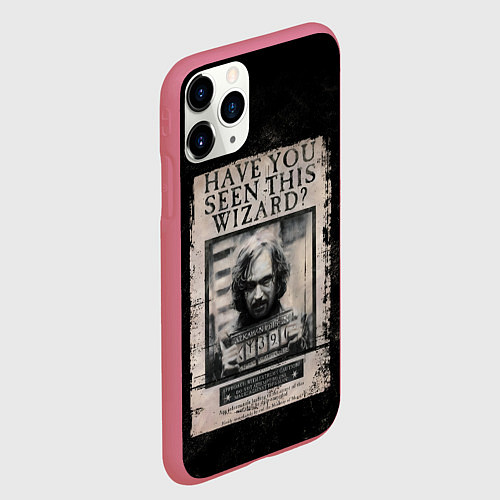 Чехол iPhone 11 Pro матовый Сириус Блэк / 3D-Малиновый – фото 2
