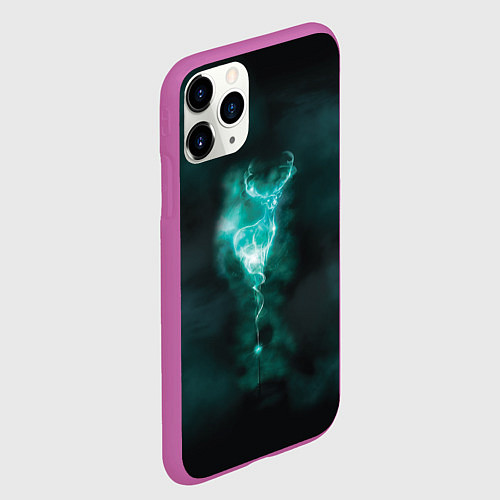 Чехол iPhone 11 Pro матовый  Patronus deer / 3D-Фиолетовый – фото 2