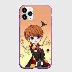Чехол iPhone 11 Pro матовый Рон Уизли, цвет: 3D-фиолетовый