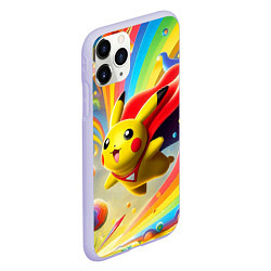 Чехол iPhone 11 Pro матовый Super Pikachu - ai art fantasy, цвет: 3D-светло-сиреневый — фото 2