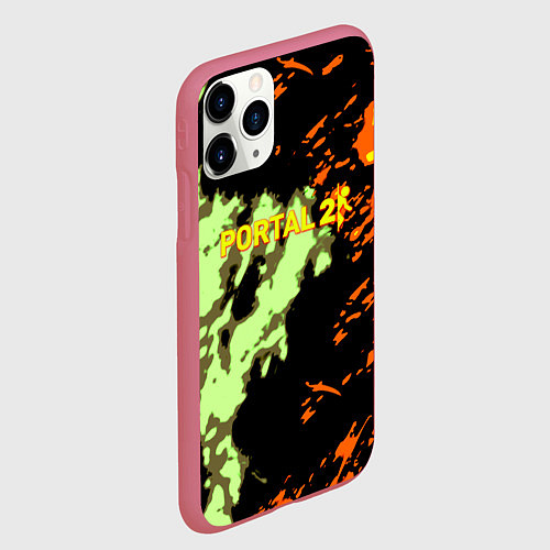 Чехол iPhone 11 Pro матовый Portal огненные краски текстура / 3D-Малиновый – фото 2