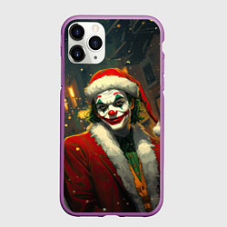 Чехол iPhone 11 Pro матовый Предновогодний Джокер, цвет: 3D-фиолетовый