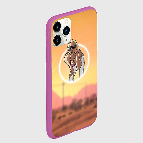 Чехол iPhone 11 Pro матовый Girl - San Andreas / 3D-Фиолетовый – фото 2