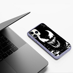 Чехол iPhone 11 Pro матовый Venom logo, цвет: 3D-светло-сиреневый — фото 2