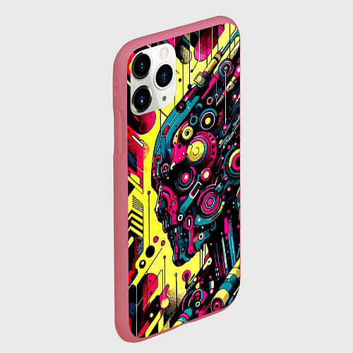 Чехол iPhone 11 Pro матовый Cyber profile - ai art fantasy / 3D-Малиновый – фото 2