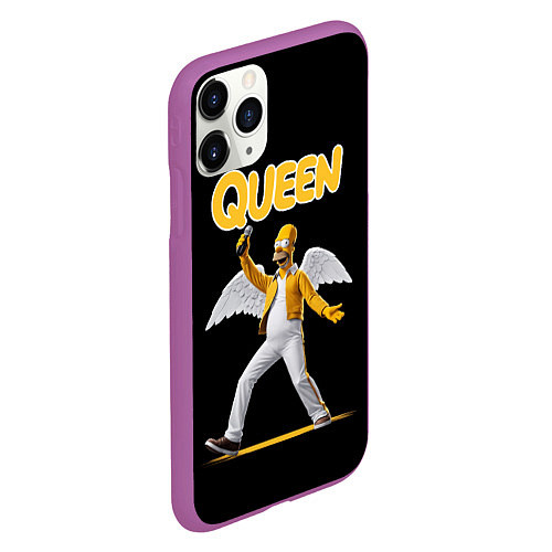 Чехол iPhone 11 Pro матовый Queen Гомер Симпсон / 3D-Фиолетовый – фото 2