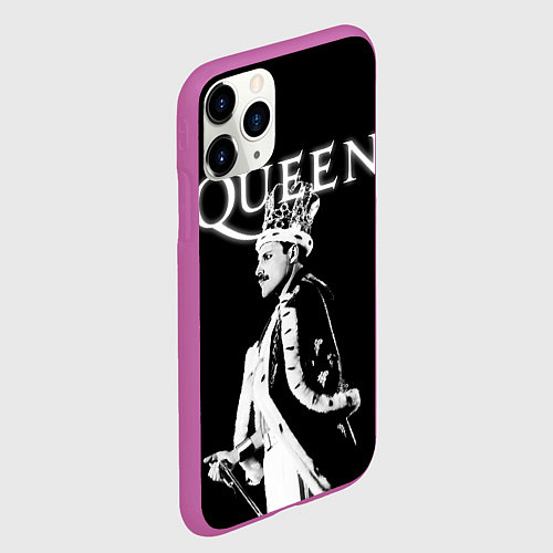 Чехол iPhone 11 Pro матовый Queen Freddie Mercury король / 3D-Фиолетовый – фото 2