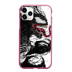 Чехол iPhone 11 Pro матовый Venom - Symbiot, цвет: 3D-малиновый