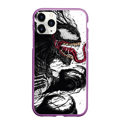 Чехол iPhone 11 Pro матовый Venom - Symbiot, цвет: 3D-фиолетовый