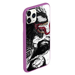 Чехол iPhone 11 Pro матовый Venom - Symbiot, цвет: 3D-фиолетовый — фото 2