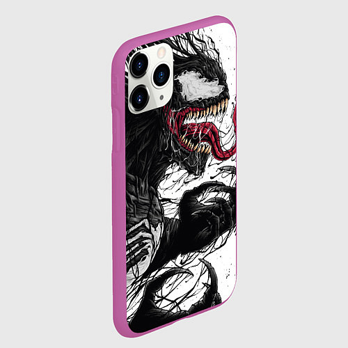 Чехол iPhone 11 Pro матовый Venom - Symbiot / 3D-Фиолетовый – фото 2