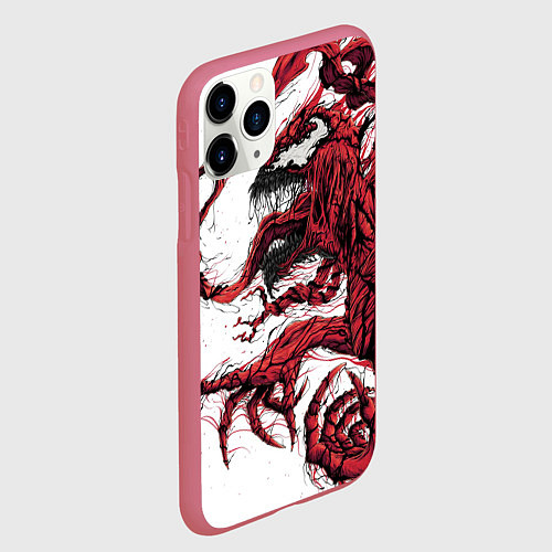 Чехол iPhone 11 Pro матовый Carnage - Symbiot / 3D-Малиновый – фото 2
