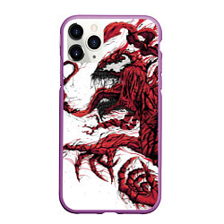 Чехол iPhone 11 Pro матовый Carnage - Symbiot, цвет: 3D-фиолетовый