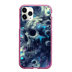 Чехол iPhone 11 Pro матовый Vanguard compozition with skull - ai art fantasy, цвет: 3D-малиновый