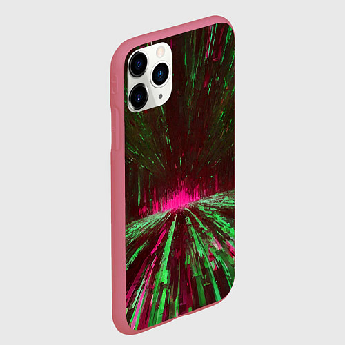 Чехол iPhone 11 Pro матовый Абстрактный путь в розовый портал / 3D-Малиновый – фото 2