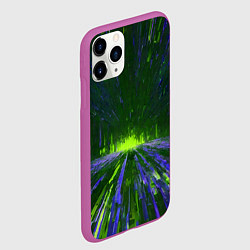 Чехол iPhone 11 Pro матовый Абстрактный путь в зелёный портал, цвет: 3D-фиолетовый — фото 2