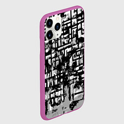 Чехол iPhone 11 Pro матовый Бело-чёрная абстракция, цвет: 3D-фиолетовый — фото 2