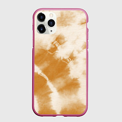 Чехол iPhone 11 Pro матовый Коричневый тай дай, цвет: 3D-малиновый
