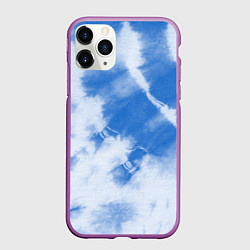 Чехол iPhone 11 Pro матовый Синий тай дай, цвет: 3D-фиолетовый