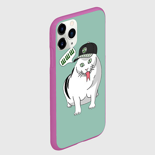 Чехол iPhone 11 Pro матовый Котозмей / 3D-Фиолетовый – фото 2