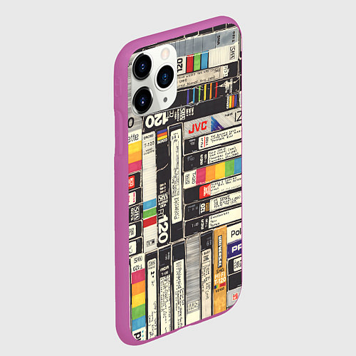 Чехол iPhone 11 Pro матовый Видеокассеты vhs / 3D-Фиолетовый – фото 2