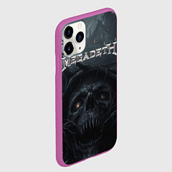Чехол iPhone 11 Pro матовый Megadeth череп под деревом, цвет: 3D-фиолетовый — фото 2