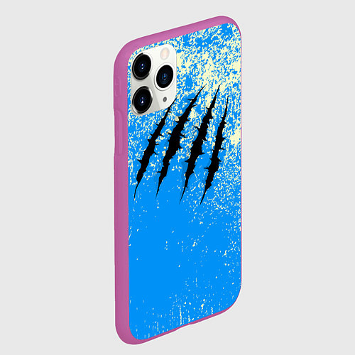 Чехол iPhone 11 Pro матовый Гранж - порезы монстра / 3D-Фиолетовый – фото 2