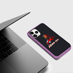 Чехол iPhone 11 Pro матовый Я железный человек, цвет: 3D-фиолетовый — фото 2