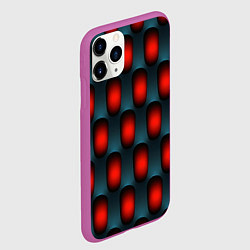 Чехол iPhone 11 Pro матовый Металлическая решетка паттерн, цвет: 3D-фиолетовый — фото 2