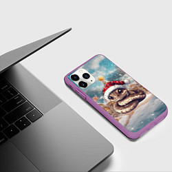 Чехол iPhone 11 Pro матовый Новогодняя змея символ 2025 года, цвет: 3D-фиолетовый — фото 2
