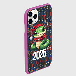 Чехол iPhone 11 Pro матовый Змея новогодняя символ 2025, цвет: 3D-фиолетовый — фото 2