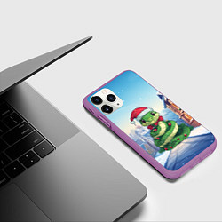 Чехол iPhone 11 Pro матовый Праздничная змейка 2025, цвет: 3D-фиолетовый — фото 2