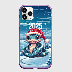 Чехол iPhone 11 Pro матовый Символ 2025 года - змея, цвет: 3D-фиолетовый