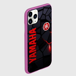 Чехол iPhone 11 Pro матовый Yamaha - плиты с эффектом свечения, цвет: 3D-фиолетовый — фото 2