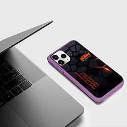 Чехол iPhone 11 Pro матовый KTM - плиты с эффектом свечения, цвет: 3D-фиолетовый — фото 2