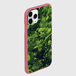 Чехол iPhone 11 Pro матовый Камуфляж армейский зеленый, цвет: 3D-малиновый — фото 2