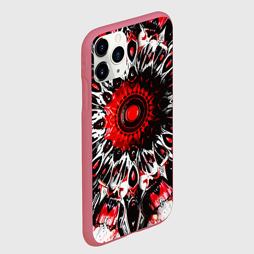 Чехол iPhone 11 Pro матовый Красная сюрреалистичная абстракция / 3D-Малиновый – фото 2