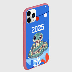 Чехол iPhone 11 Pro матовый Змейка 2025 года, цвет: 3D-малиновый — фото 2