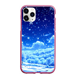 Чехол iPhone 11 Pro матовый Заснеженный лес