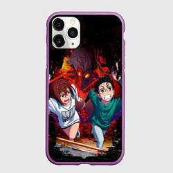 Чехол iPhone 11 Pro матовый Побег от турбо бабки, цвет: 3D-фиолетовый