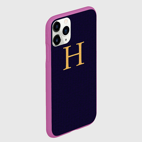 Чехол iPhone 11 Pro матовый Weasley jumper letter H / 3D-Фиолетовый – фото 2