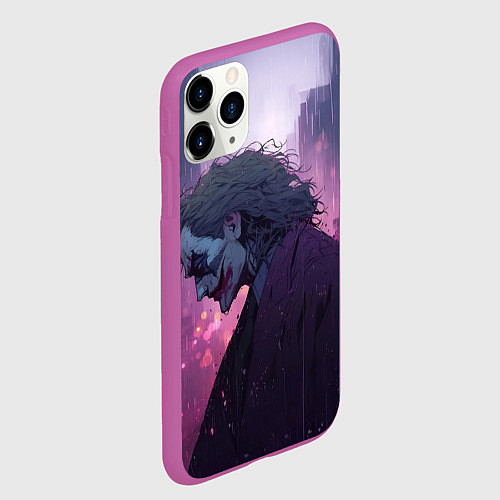 Чехол iPhone 11 Pro матовый Joker - art / 3D-Фиолетовый – фото 2