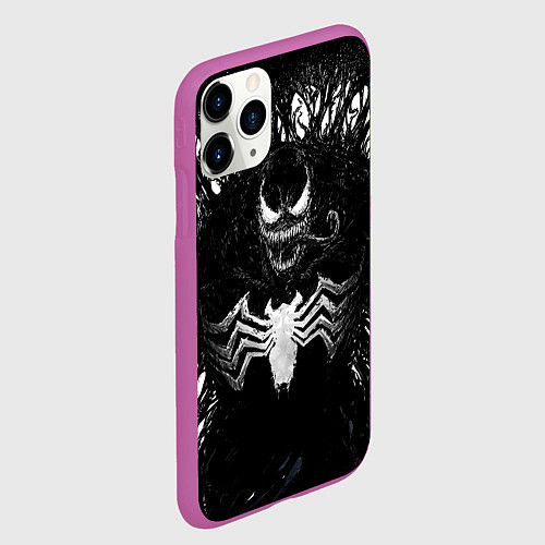 Чехол iPhone 11 Pro матовый Venom in dark web / 3D-Фиолетовый – фото 2