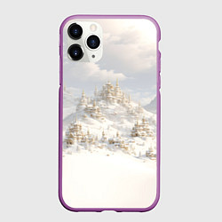 Чехол iPhone 11 Pro матовый Снежный древний город, цвет: 3D-фиолетовый
