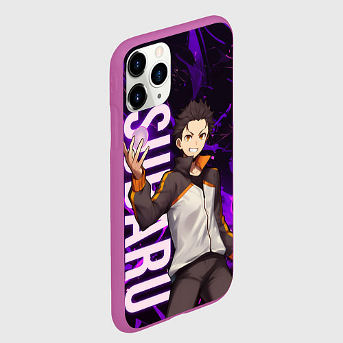 Чехол iPhone 11 Pro матовый Субару Re:Zero / 3D-Фиолетовый – фото 2