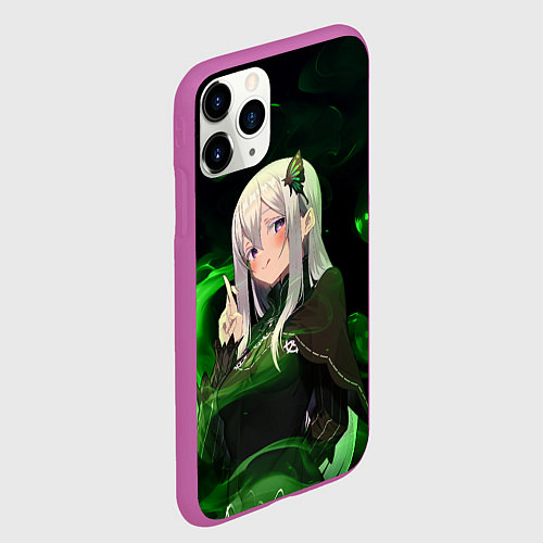 Чехол iPhone 11 Pro матовый Ехидна Re:Zero / 3D-Фиолетовый – фото 2