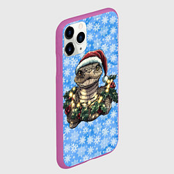 Чехол iPhone 11 Pro матовый Змея в снежинках, цвет: 3D-фиолетовый — фото 2